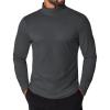 COOFANDY Men’s Turtleneck T Shirt Long Sleeve Pullover Sweater Slim Fit Lightweight Thermal Undershirt Tops(Deep Grey)