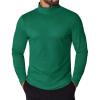 COOFANDY Men’s Turtleneck T Shirt Long Sleeve Pullover Sweater Slim Fit Lightweight Thermal Undershirt Tops(Green)