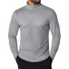 COOFANDY Men’s Turtleneck T Shirt Long Sleeve Pullover Sweater Slim Fit Lightweight Thermal Undershirt Tops(Light Grey)