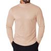 COOFANDY Men’s Turtleneck T Shirt Long Sleeve Pullover Sweater Slim Fit Lightweight Thermal Undershirt Tops(Light Khaki)