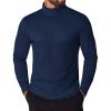 COOFANDY Men’s Turtleneck T Shirt Long Sleeve Pullover Sweater Slim Fit Lightweight Thermal Undershirt Tops(Navy Blue)