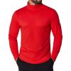 COOFANDY Men’s Turtleneck T Shirt Long Sleeve Pullover Sweater Slim Fit Lightweight Thermal Undershirt Tops(Red)