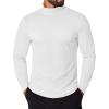 COOFANDY Men’s Turtleneck T Shirt Long Sleeve Pullover Sweater Slim Fit Lightweight Thermal Undershirt Tops(White)