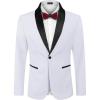 COOFANDY Men’s Tuxedo Jacket One Button Dress Suit Blazer Jacket for Wedding Dinner Prom Party(01_white)