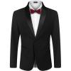 COOFANDY Men’s Tuxedo Jacket One Button Dress Suit Blazer Jacket for Wedding Dinner Prom Party(Black)