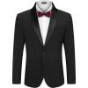 COOFANDY Men’s Tuxedo Jacket One Button Dress Suit Blazer Jacket for Wedding Dinner Prom Party(Black(jacquard))