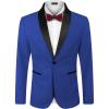 COOFANDY Men’s Tuxedo Jacket One Button Dress Suit Blazer Jacket for Wedding Dinner Prom Party(Blue)