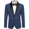 COOFANDY Men’s Tuxedo Jacket One Button Dress Suit Blazer Jacket for Wedding Dinner Prom Party(Blue(jacquard))