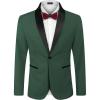 COOFANDY Men’s Tuxedo Jacket One Button Dress Suit Blazer Jacket for Wedding Dinner Prom Party(Deep Green)
