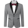 COOFANDY Men’s Tuxedo Jacket One Button Dress Suit Blazer Jacket for Wedding Dinner Prom Party(Gray)