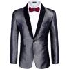 COOFANDY Men’s Tuxedo Jacket Slim Fit Shawl Lapel Blazer One Button Suit Jackets for Party Prom Wedding Dinner(Pat2-black)
