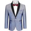 COOFANDY Men’s Tuxedo Jacket Slim Fit Shawl Lapel Blazer One Button Suit Jackets for Party Prom Wedding Dinner(Shiny Navy Blue)