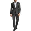 COOFANDY Mens Tuxedo Suit Set Slim Fit 2 Piece One Button Christmas Blazer Jacket Pants for Wedding,Dinner,Prom(Black)