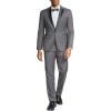 COOFANDY Mens Tuxedo Suit Set Slim Fit 2 Piece One Button Christmas Blazer Jacket Pants for Wedding,Dinner,Prom(Dark Gray)