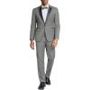 COOFANDY Mens Tuxedo Suit Set Slim Fit 2 Piece One Button Christmas Blazer Jacket Pants for Wedding,Dinner,Prom(Light Gray)