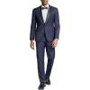 COOFANDY Mens Tuxedo Suit Set Slim Fit 2 Piece One Button Christmas Blazer Jacket Pants for Wedding,Dinner,Prom(Navy Blue)