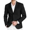 COOFANDY Mens Tweed Blazer Slim Fit Casual Sport Coat Two Button Knit Suit Jacket(Black)