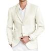 COOFANDY Mens Tweed Blazer Slim Fit Casual Sport Coat Two Button Knit Suit Jacket(White)