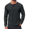 COOFANDY Mens Waffle Henley Shirts Long Sleeve Casual T-Shirt Basic Lightweight Pullover Tees(Gray Blue)