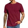 COOFANDY Men’s Waffle Henley Short Sleeve Textured T Shirt Casual Button Tee Shirts Heavyweight Henley Summer Top(Wine Red)