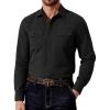 COOFANDY Mens Western Cowboy Shirt Long Sleeve Cotton Button Down Work Shirts with Pockets(Black)