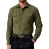 COOFANDY Mens Western Cowboy Shirt Long Sleeve Cotton Button Down Work Shirts with Pockets(Olive Green)