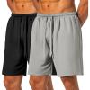COOFANDY Men’s Workout Gym Shorts Mesh Athletic Shorts Lightweight Quick Dry Training Short Pants with Pockets(Black/Light Grey)