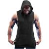 COOFANDY Men’s Workout Hooded Tank Tops Bodybuilding Muscle Cut Off T Shirt Sleeveless Gym Hoodies(Black)