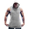 COOFANDY Men’s Workout Hooded Tank Tops Bodybuilding Muscle Cut Off T Shirt Sleeveless Gym Hoodies(Grey)