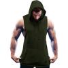 COOFANDY Men’s Workout Hooded Tank Tops Bodybuilding Muscle Cut Off T Shirt Sleeveless Gym Hoodies(Oliver Green)