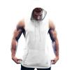 COOFANDY Men’s Workout Hooded Tank Tops Bodybuilding Muscle Cut Off T Shirt Sleeveless Gym Hoodies(White)