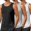 COOFANDY Men’s Workout Tank Top 3 Pack Quck Dry Sleeveless Gym Muscle Shirts Summer Swim Beach Tops(Black/White/Light Gray)
