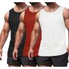 COOFANDY Men’s Workout Tank Top 3 Pack Quck Dry Sleeveless Gym Muscle Shirts Summer Swim Beach Tops(Black/White/Wine Red)