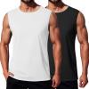 COOFANDY Men’s Workout Tank Tops 1/2 Pack Dry Fit Sleeveless Muscle Gym Shirts Stretch Bodybuilding Tee(Black+white)