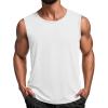 COOFANDY Men’s Workout Tank Tops 1/2 Pack Dry Fit Sleeveless Muscle Gym Shirts Stretch Bodybuilding Tee(White)