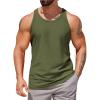 COOFANDY Men’s Workout Tank Tops 2 Pack Y Back Sleeveless Shirts Gym Muscle T Shirt Bodybuidling Athletic Stringer Tee(Army Green)