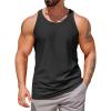COOFANDY Men’s Workout Tank Tops 2 Pack Y Back Sleeveless Shirts Gym Muscle T Shirt Bodybuidling Athletic Stringer Tee(Black)