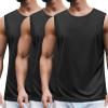 COOFANDY Mens Workout Tank Tops Cotton 3 Pack Soft Gym Muscle Shirt Sleeveless Classic T Shirts(Black/Black/Black)