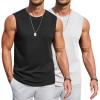COOFANDY Mens Workout Tank Tops Cotton 3 Pack Soft Gym Muscle Shirt Sleeveless Classic T Shirts(Black/White)