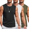 COOFANDY Mens Workout Tank Tops Cotton 3 Pack Soft Gym Muscle Shirt Sleeveless Classic T Shirts(Black/White/Army Green)
