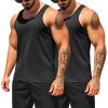 COOFANDY Men’s Workout Tank Tops Pack Dry Fit Sleeveless Running Shirts Gym Muscle Bodybuilding T Shirts(Black)