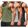 COOFANDY Men’s Workout Tank Tops Pack Dry Fit Sleeveless Running Shirts Gym Muscle Bodybuilding T Shirts(Black/Grey/Army Green)