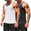 COOFANDY Men’s Workout Tank Tops Pack Dry Fit Sleeveless Running Shirts Gym Muscle Bodybuilding T Shirts(Black/White)