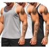 COOFANDY Men’s Workout Tank Tops Pack Dry Fit Sleeveless Running Shirts Gym Muscle Bodybuilding T Shirts(White/Grey/Black)