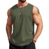 COOFANDY Men’s Workout Tank Tops Sleeveless Gym Muscle Tee Shirts 2 Pack Casual Breathable Waffle Knit Tanks(Army Green(1 Pcs))