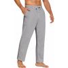 COOFANDY Mens Yoga Sweatpants Casual Open Bottom Pants Lightweight Jogger Track Pants with Pockets(Light Grey)
