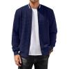 COOFANDY Mens Zip Up Sweater Jacket Waffle Sweatshirt Knit Bomber Lightweight Casual Jackets(Bright Navy)
