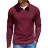 COOFANDY Quarter Zip Pullover Men Long Sleeve Sweatshirts for Men Fleece Sweater Fall(Dark Red)