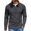 COOFANDY Quarter Zip Pullover Men Long Sleeve Sweatshirts for Men Fleece Sweater Fall(Heather Grey)