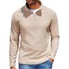 COOFANDY Quarter Zip Pullover Men Long Sleeve Sweatshirts for Men Fleece Sweater Fall(Khaki)